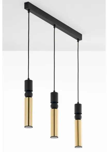 Jupiter 2007 - Luster na lanku ALAS 3xGU10/10W/230V zlatá/čierna