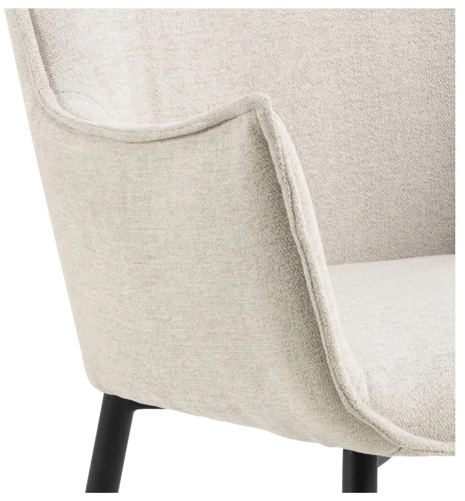 Krémovobiele čalúnené jedálenské kreslo Bonita – Actona