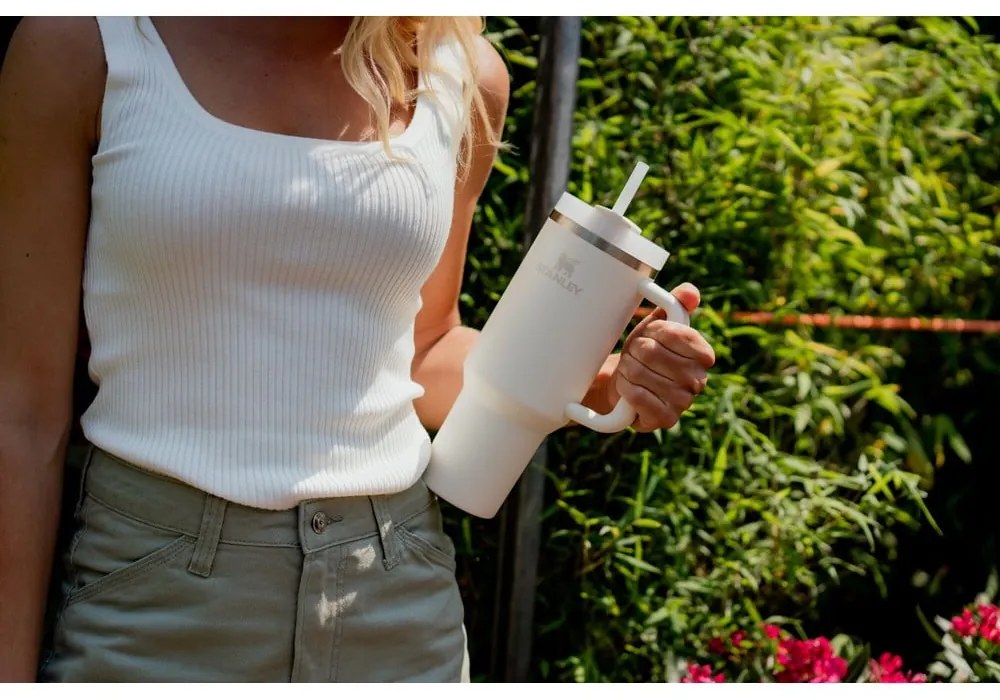 Svetloružová termoska so slamkou z nehrdzavejúcej ocele 1,18 l Quencher H2.0 FlowState Tumbler Rose Quartz – Stanley