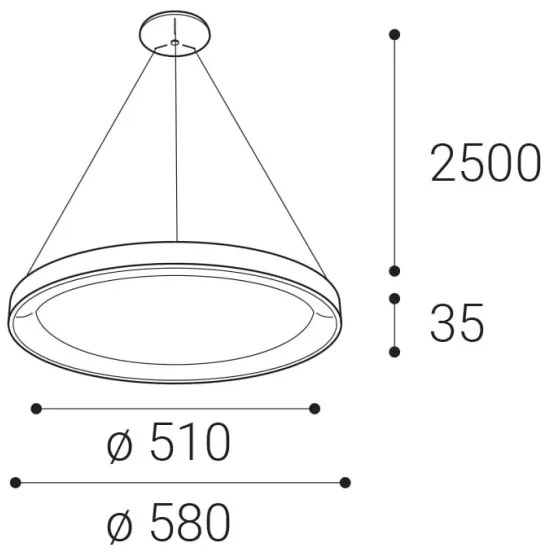 LED2 - LED Luster na lanku BELLA LED/48W/230V 3000K/4000K čierna