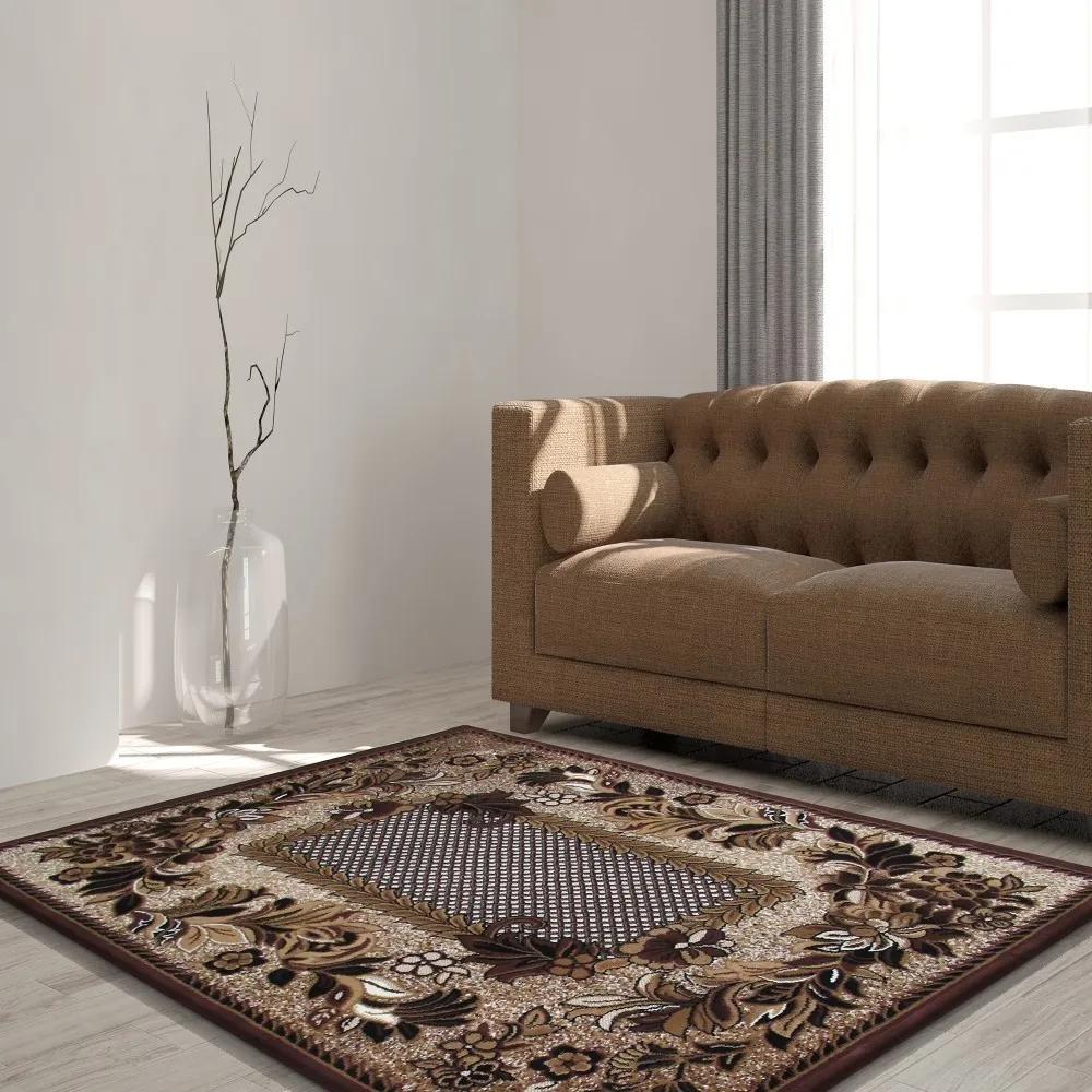 DomTextilu Kvalitný hnedý koberec do obývačky 19644-135255