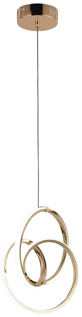 Toolight Toolight, LED závesné svietidlo 25x30cm, 24W, 4000K, G076-1CP, zlatá lesklá, OSW-08650