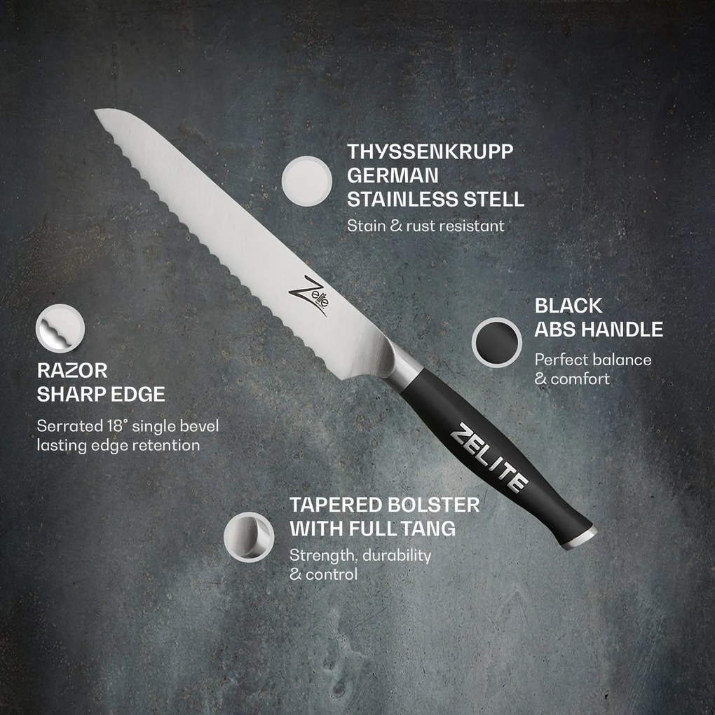 Comfort Pro, 6" univerzálny nôž, 56 HRC, zúbkovaný okraj, nehrdzavejúca oceľ