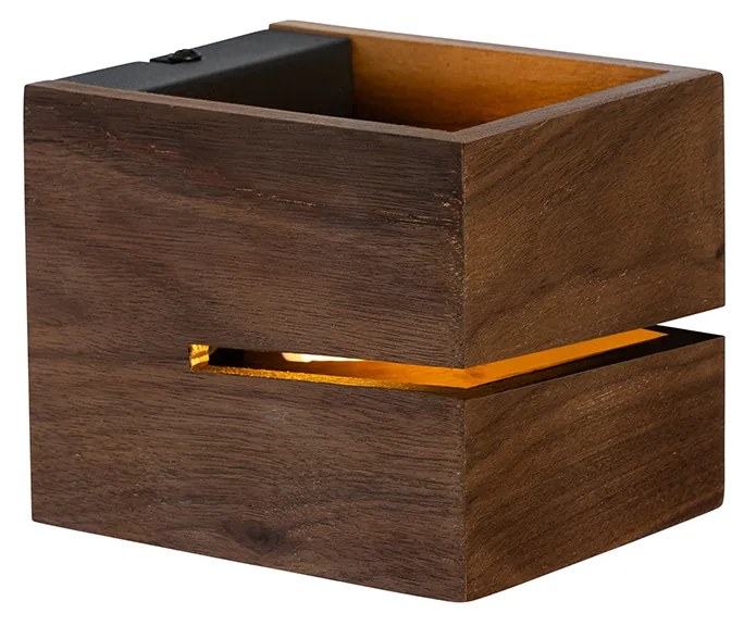 Rustikálna nástenná lampa z orechového dreva 9,7 - Transfer Groove