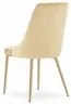 Set 4 stoličiek IMOLA - svetlý béžový zamat / nohy vo farbe dreva