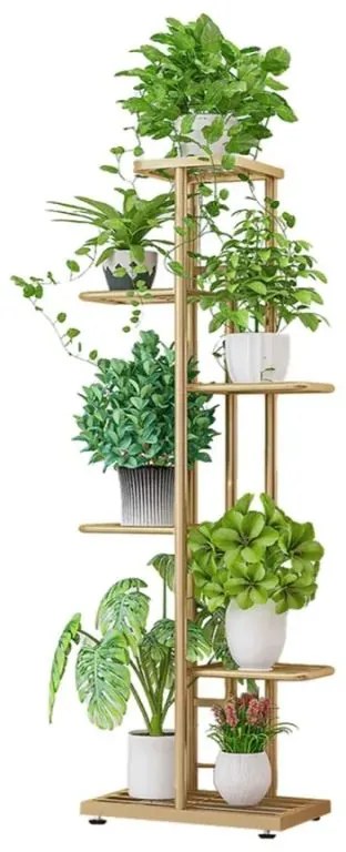 Kondela Kovový stojan na kvety, zlatý, BAMIR TYP 3