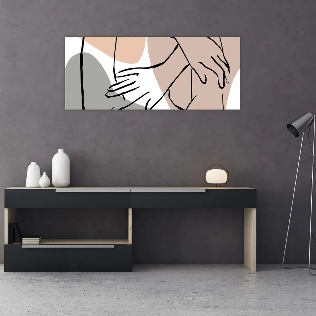 Obraz - Woman body line art N⁰2 (120x50 cm)