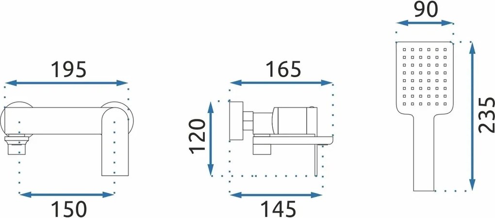 Rea Storm, vaňová batéria so sprchovou sadou, chrómová, REA-B6204