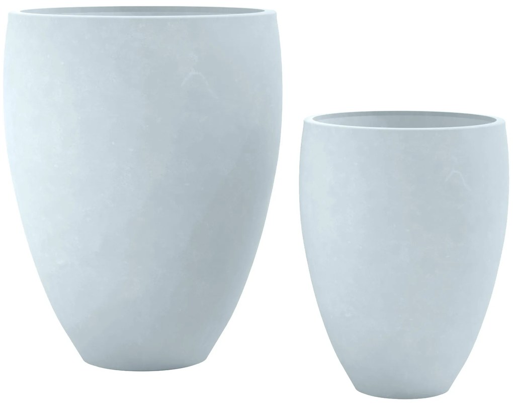Sada 2 ks kvetináčov 2 round - sivá