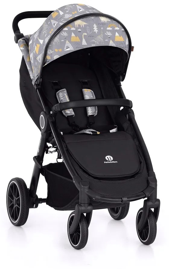 PETITE&MARS kočík Street+ RWS black + strieška limited 100 prehistoric