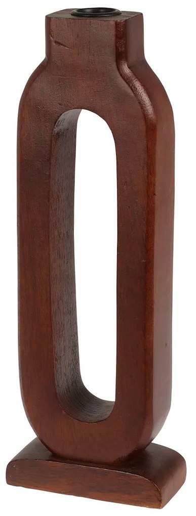 H&S Decoration Drevený svietnik Mango, 11,5x30 cm, hnedá