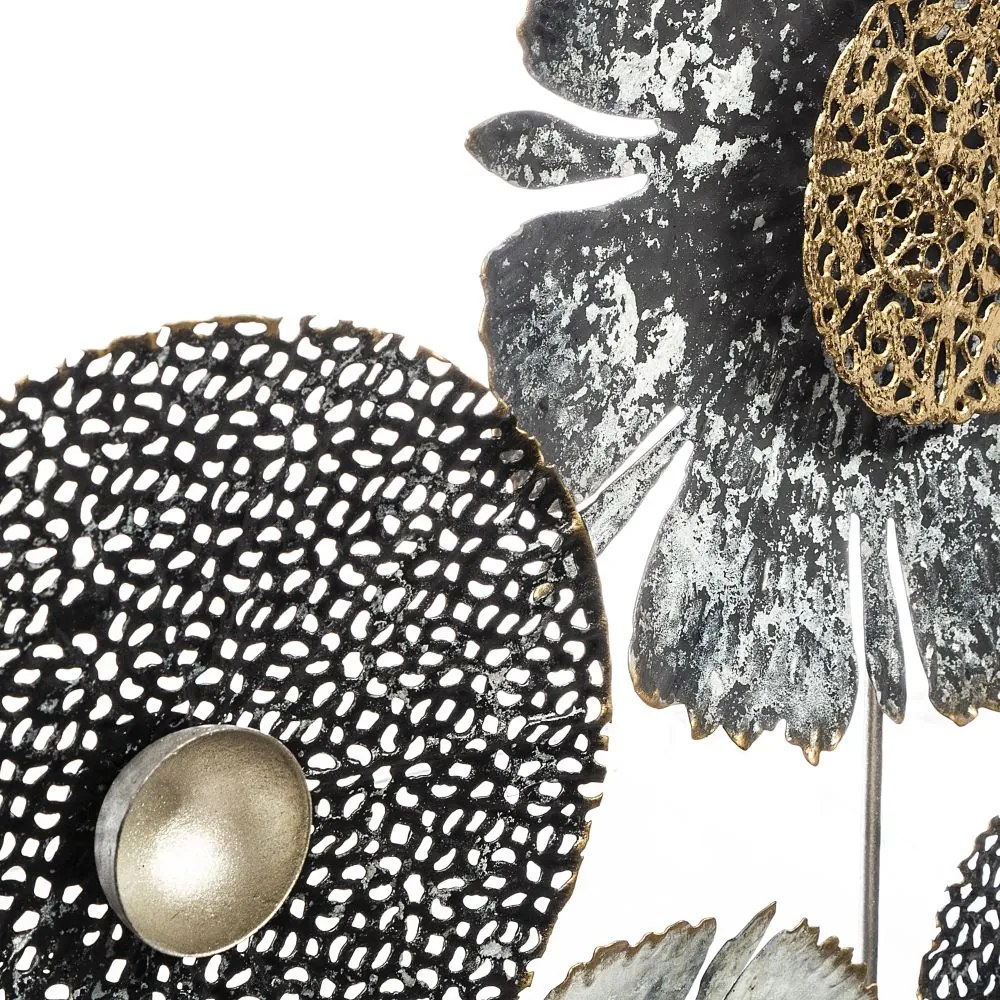 Kovová dekorácia na stenu Flowers 50x50 cm