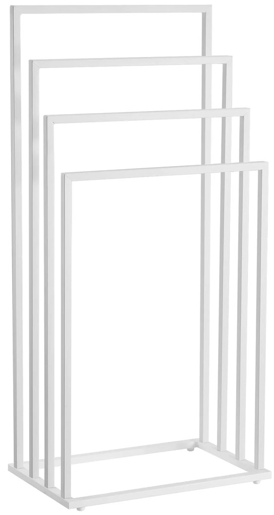 Stojan na uteráky LINESTRO kovový so 4 ramenami 93x45cm, biely