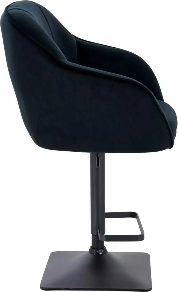 LuxuryForm DESIGN Barová stolička AVOLA VELUR na čiernej hranatej podstave - čierna