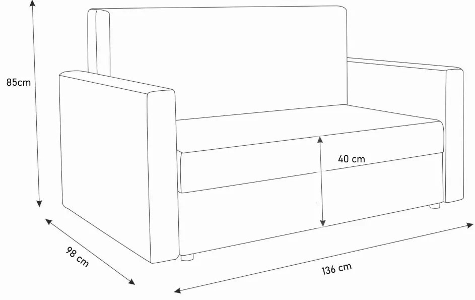 Rozkladacia pohovka HEVEN, 136x85x98 sawana 05/sawana 21