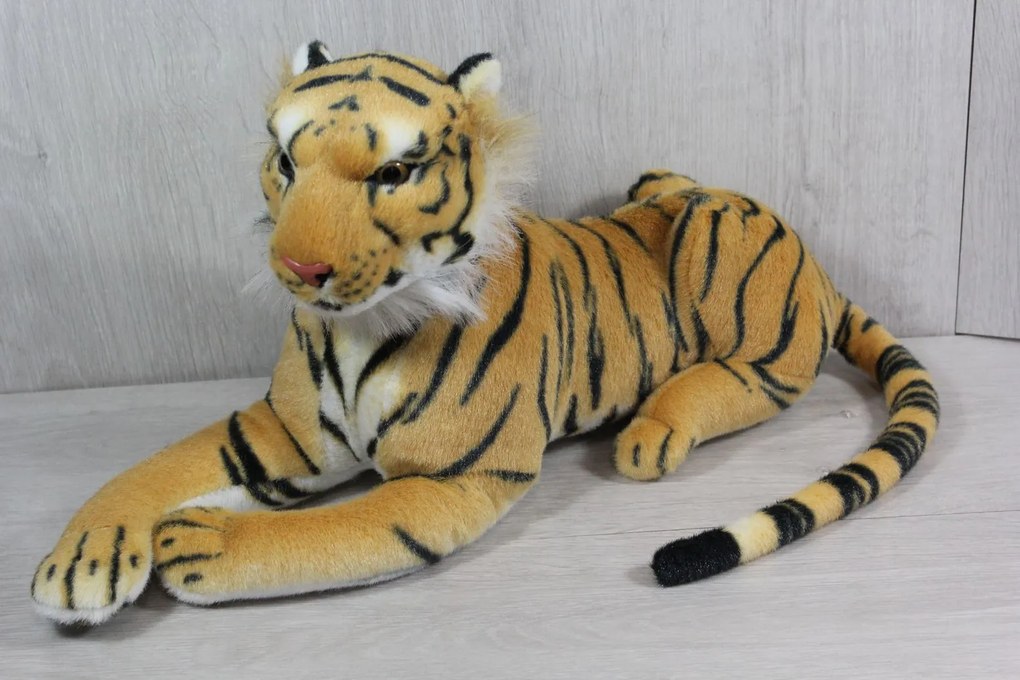 Plyšový tiger - žlto-čierny (24x48 cm)