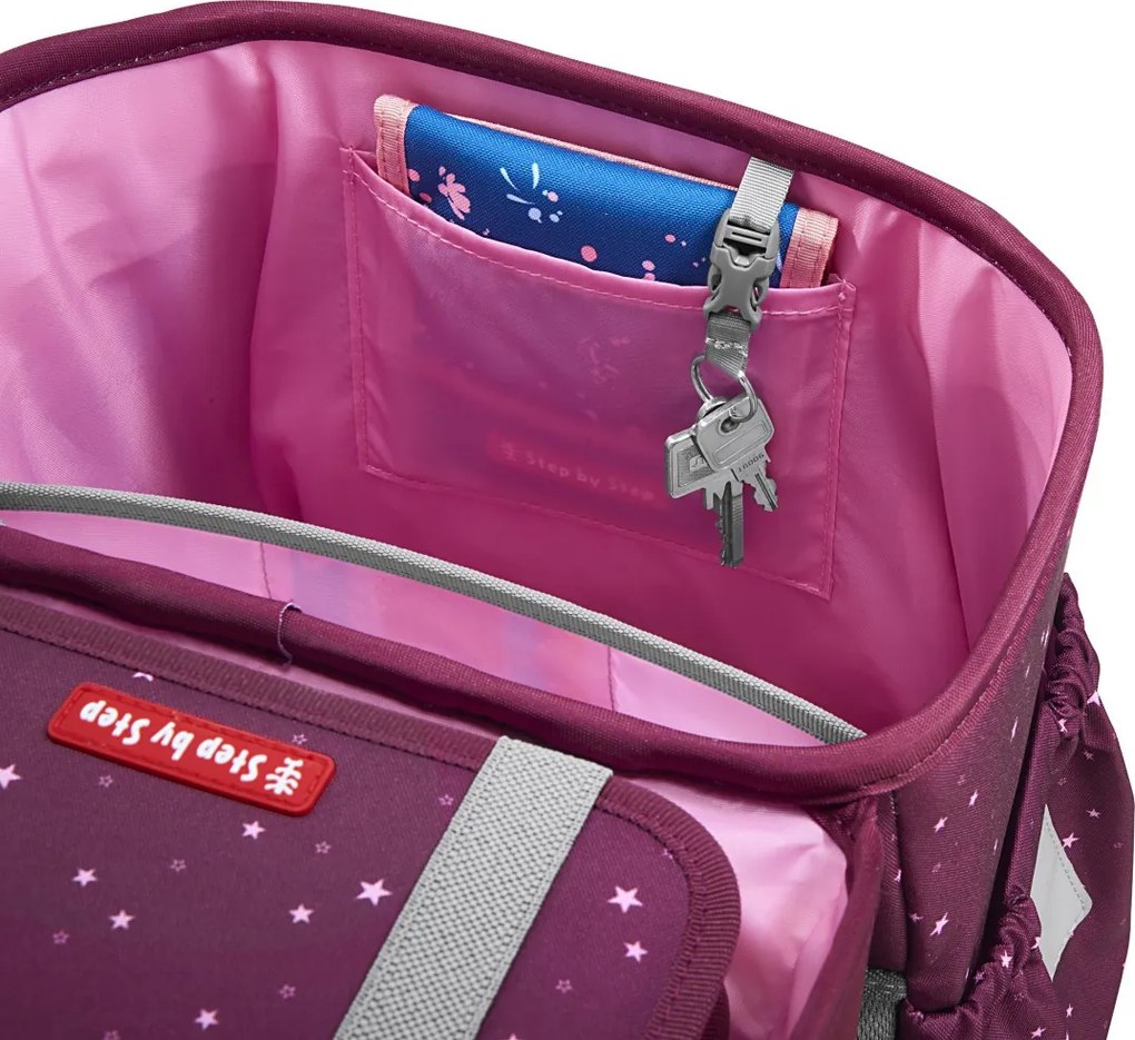 Školská aktovka Step by Step BASIS, Berry Stars – 4-dielna súprava