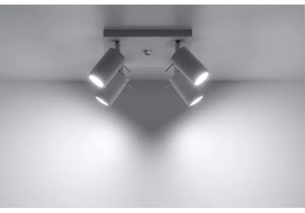 Sollux SL.0090 - Bodové svietidlo RING 4 4xGU10/10W/230V biela