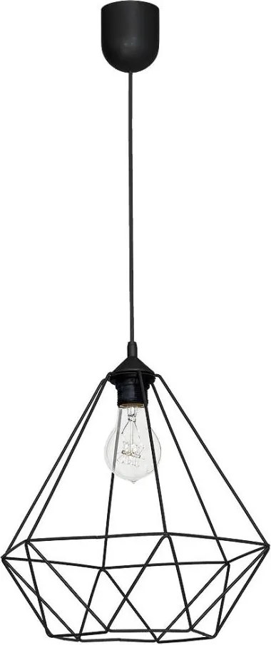 Závesné svietidlo BASKET 1xE27/60W/230V čierna
