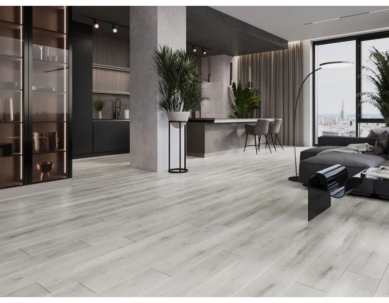 Mexen Boone, vinylová podlaha 1240x182 mm SPC 6,5 mm, IXPE 1,5 mm, 4-stranná V-drážka, dub, F1054-1240-182-505-4V1-01