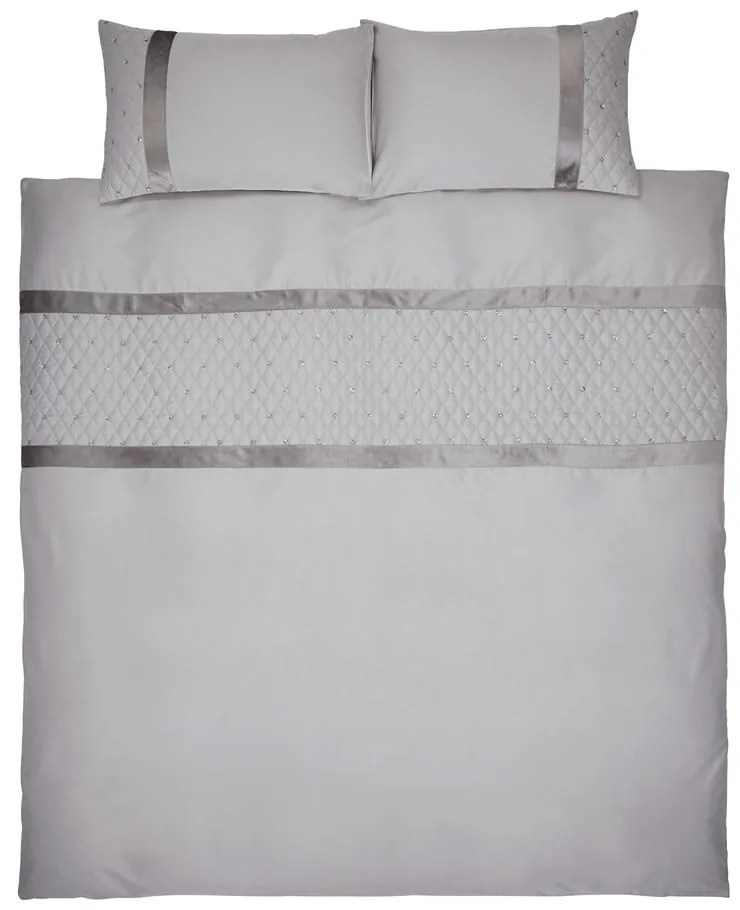 Sivé obliečky na dvojlôžko/predĺžené z mikrosaténu 230x220 cm Sequin Cluster – Catherine Lansfield