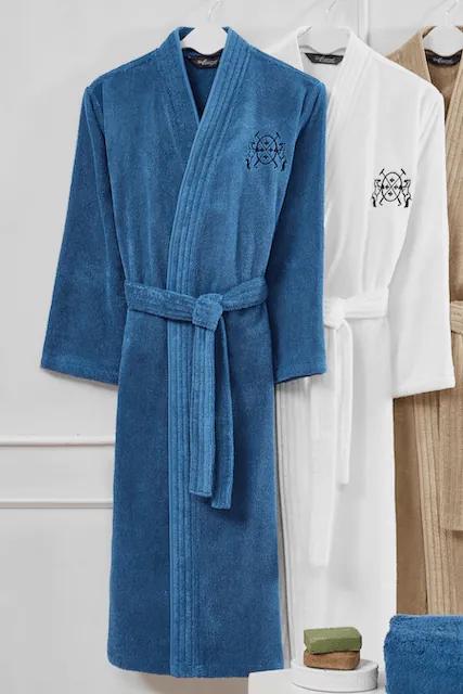 Soft Cotton Luxusný pánsky župan SMART s uterákom 50x100 cm v darčekovom balení Modrá M + uterák 50x100cm + box