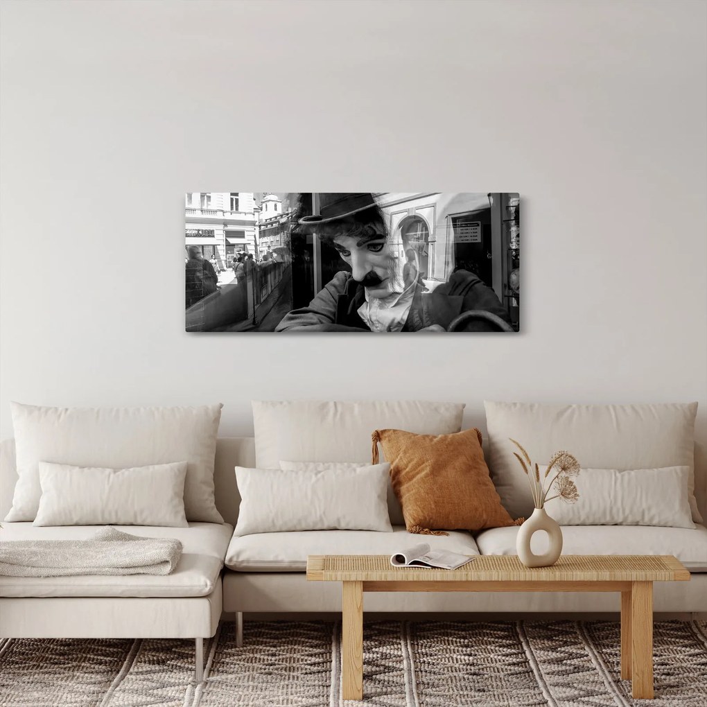 Obraz - Charles Chaplin v Prahe (120x50 cm)