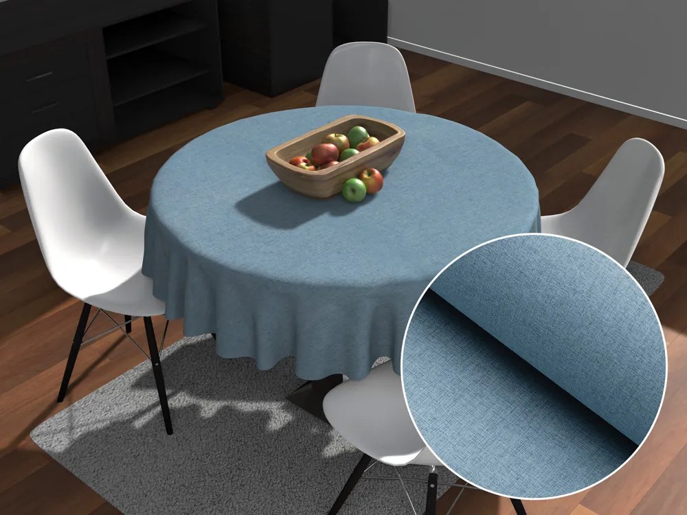 Biante Dekoračný okrúhly obrus BKW-210 Svetlo modrý žíhaný Ø 120 cm