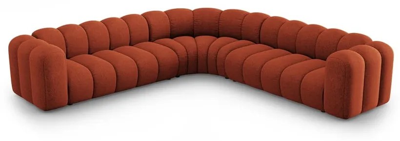 Ženilková modulárna rohová pohovka v tehlovej farbe Lupine – Micadoni