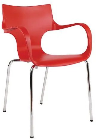 Plastová jedálenská stolička Maria, červená