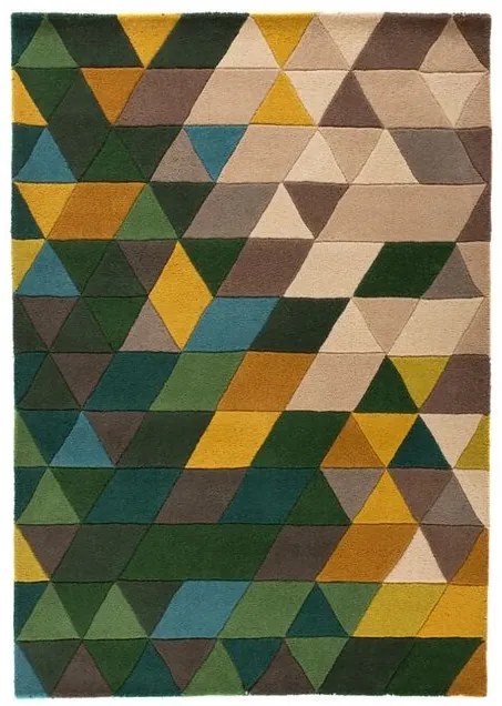 Ručne všívaný kusový koberec Illusion Prism Green / Multi, 80x150, viacfarebná, obývacia izba, Flair Rugs