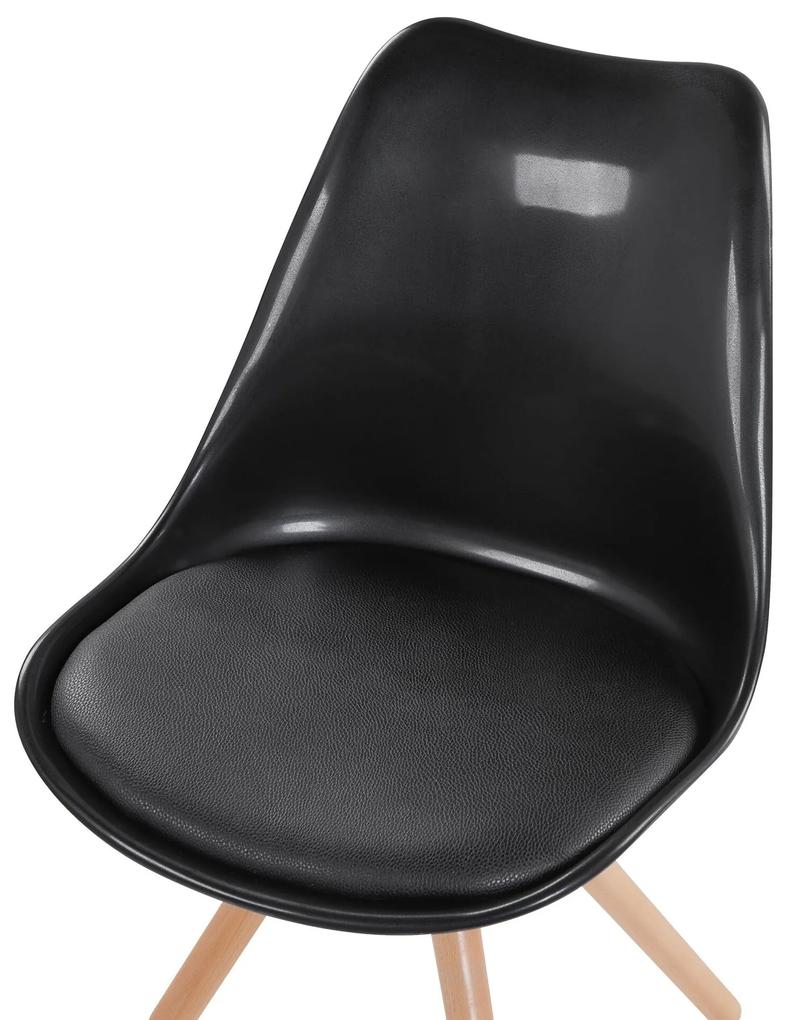 Jedálenská stolička lesklá čierna DAKOTA Beliani