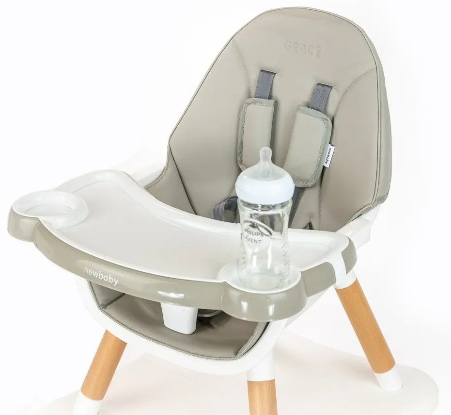 New Baby Jedálenská stolička Grace 3v1 šedá, 61 x 101 x 61 cm