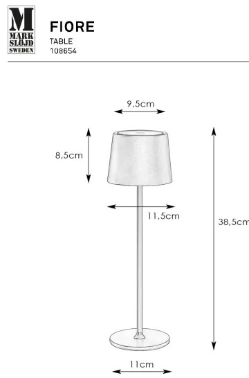 Markslöjd 108654 - LED Stmievateľná nabíjacia lampa FIORE LED/2W/5V IP44 38cm biela