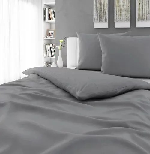Bavlnené obliečky Lux sivé knoflík