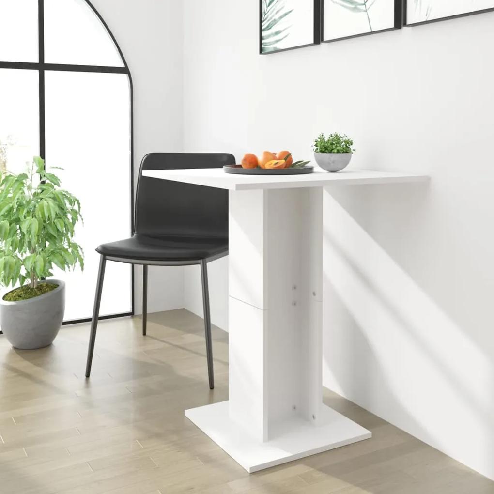 vidaXL Bistro stôl biely 60x60x75 cm drevotrieska