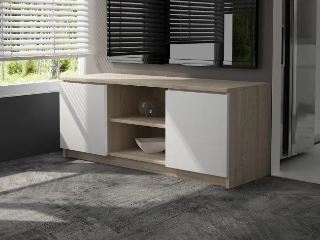 Stolík pod TV RTV 120 2D 1P sonoma / biely