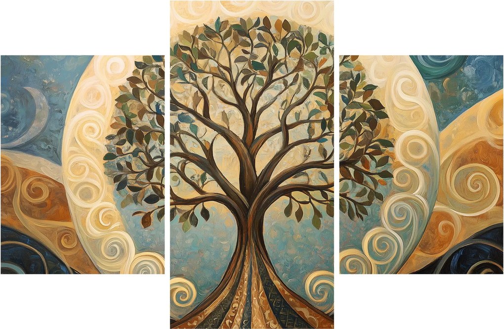Obraz – Strom života a špirály (90x60 cm)