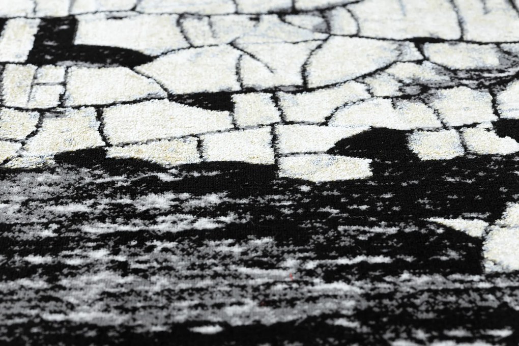 Moderný koberec DE LUXE 2079 Štrukturálny zlatý / sivý