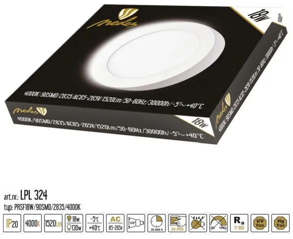 LED Stropné svietidlo LED/18W/230V 4000K pr. 22,5 cm