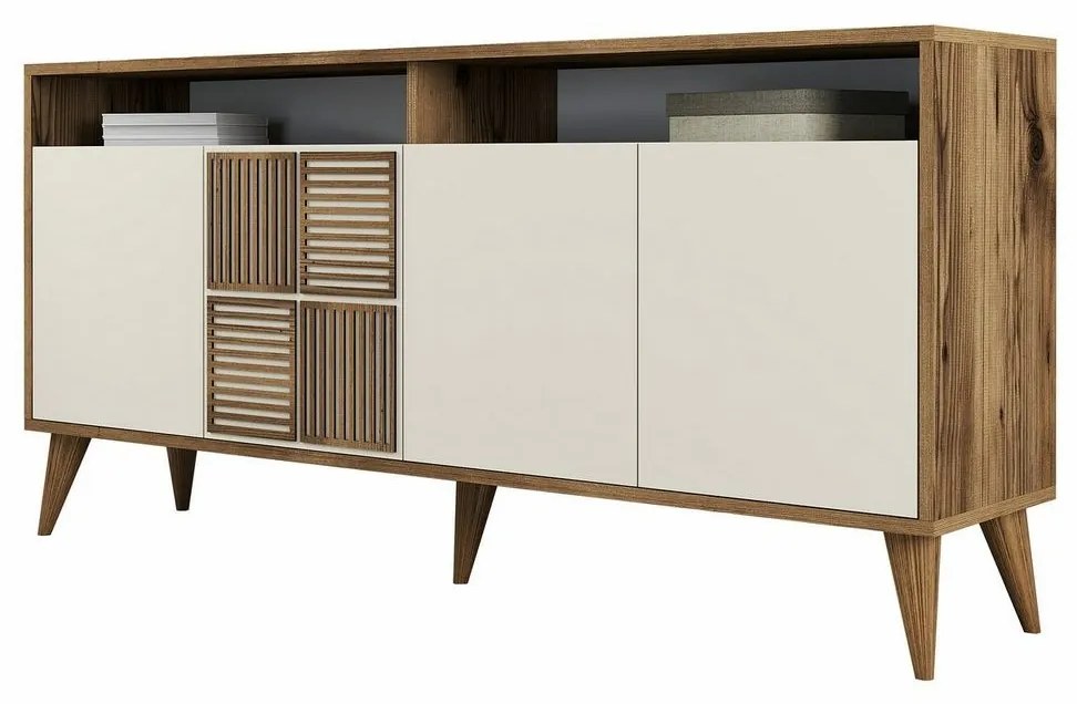 Skrinka Milan Walnut and Cream