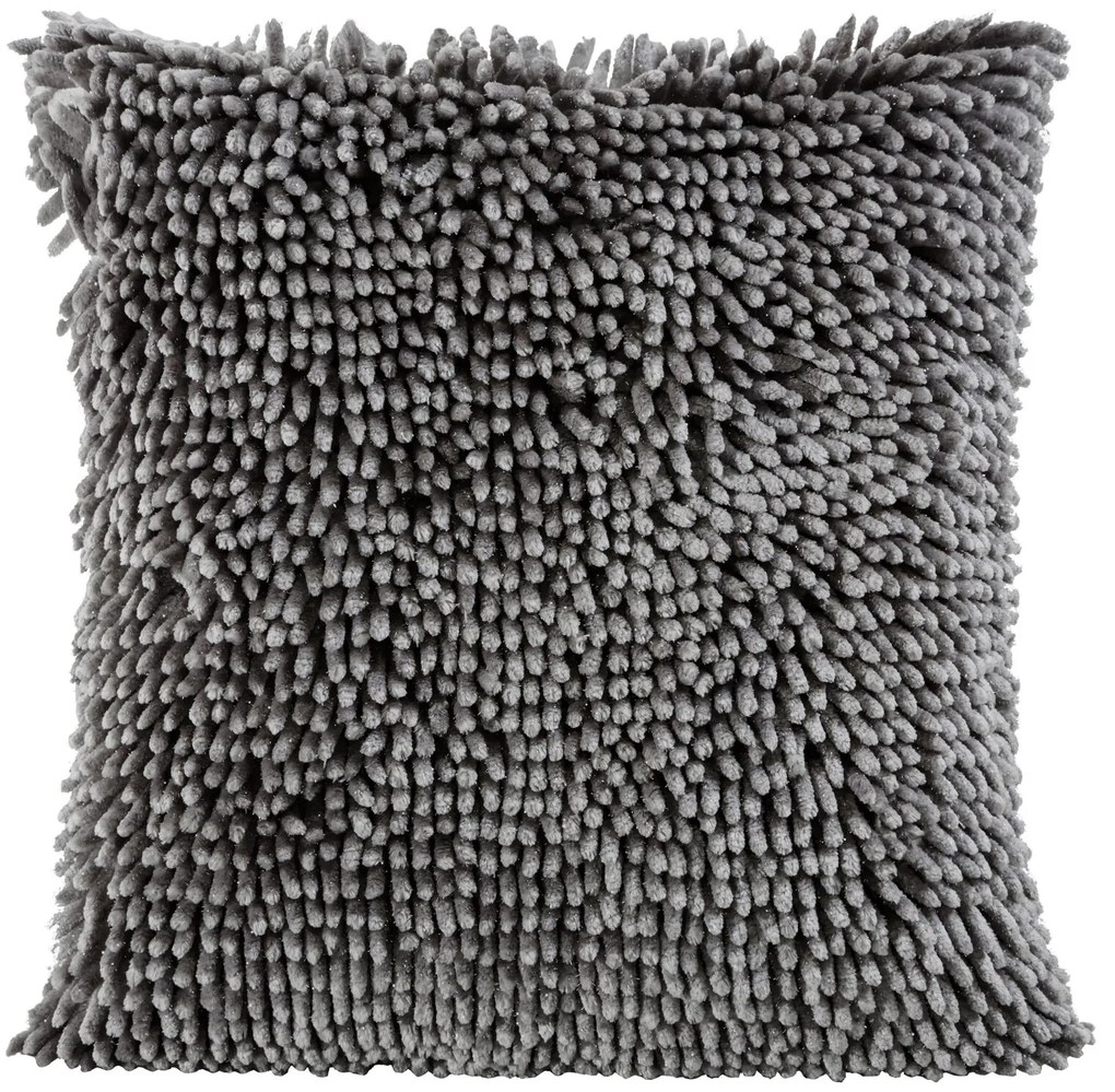 CHLPATÁ DEKORAČNÁ OBLIEČKA NA VANKÚŠ SHAGGY2 40X40 CM SIVÁ