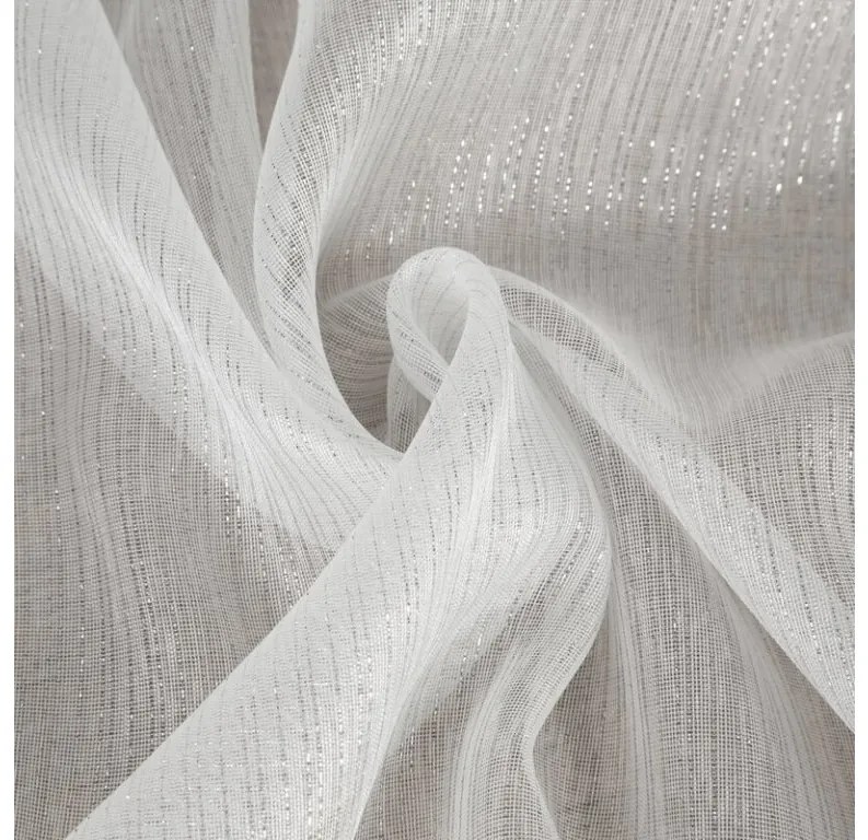 DECOREUM Polopriehľadný, vzdušný jednofarebný lurexový záves s lesklým povrchom 140 cm x 250 cm biela 100 % polyester Rozmer varianty: 300 cm x 250 cm, Farba varianty: Biela 104686