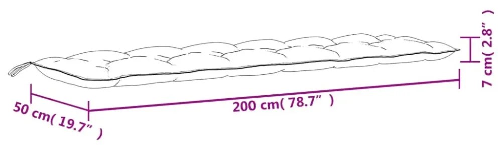 Podušky na záhradnú lavicu 2ks 200cm Dekorhome