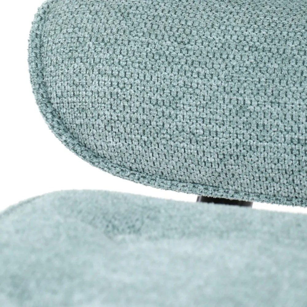 Relaxačné kreslo ušiak s taburetom ROYAL II — kov, látka, modrá