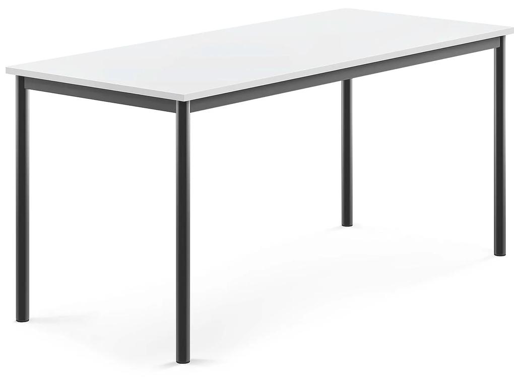 Stôl SONITUS, 1600x700x720 mm, HPL - biela, antracit