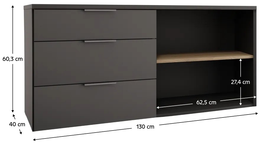 Komoda ADAPO 05, antracitová