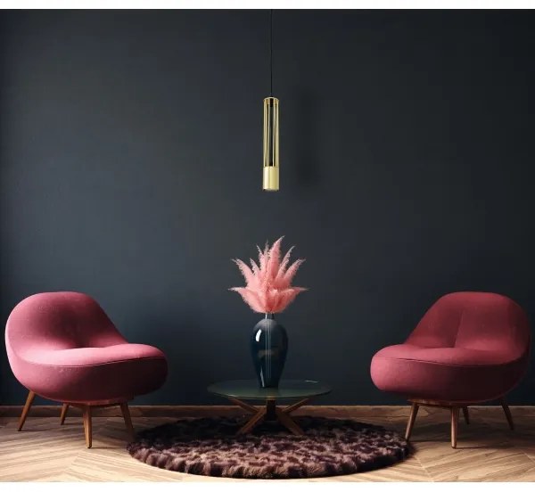 LED Luster na lanku BARS 1xGU10/4,8W/230V zlatá