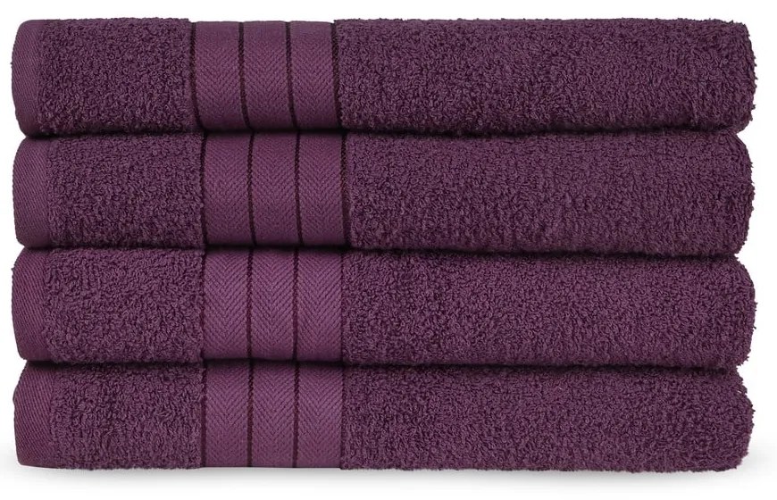 Vínové froté bavlnené uteráky v súprave 4 ks 50x100 cm – Good Morning
