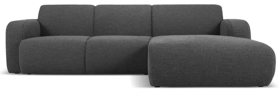 Tmavosivá rohová pohovka z textílie bouclé (pravý roh) Molino – Micadoni Home